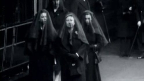 La Regina madre, Elisabetta e Margareth al funerale di Giorgio VI, il padre di Elisabetta