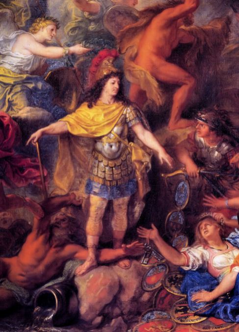 Charles LeBrun, Luigi XIV come Alessandro Magno, nel ritratto allegorico il sovrano poteva apparire anche nelle vesti di un grande sovrano dell'antichità